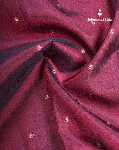 Maroon Beautiful Small Buttas Pure Kanjivaram Silk Saree Pure Zari with Self Border