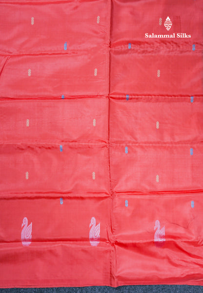Olive Green Thread work Buttas Banana Pinth Saree (Vaazhainaar Pattu) With Contrast Pink Blouse