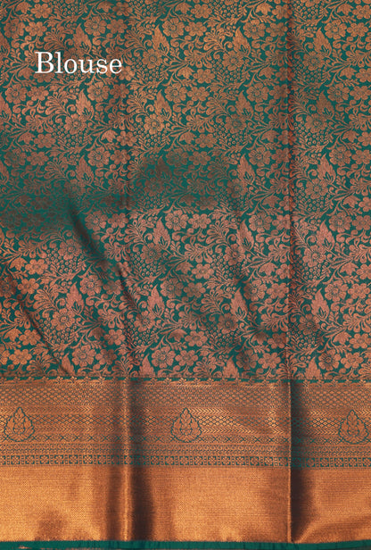 Onion Pink Colour Semi Silk Saree With Sapphire Green Border