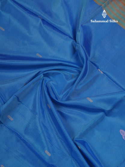 Olive Green Thread work Buttas Banana Pinth Saree (Vaazhainaar Pattu) With Contrast Pink Blouse