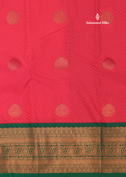 Pink Colour Semi Silk Saree With Green Border