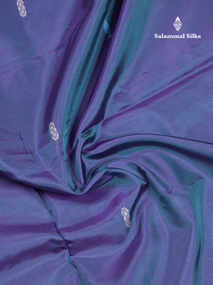 Dual Tone Blue Thread work Buttas Banana Pinth Saree (Vaazhainaar Pattu) With Contrast Pink Blouse