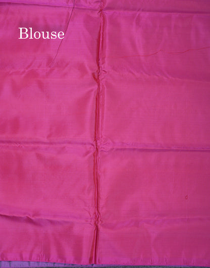 Dual Tone Blue Thread work Buttas Banana Pinth Saree (Vaazhainaar Pattu) With Contrast Pink Blouse
