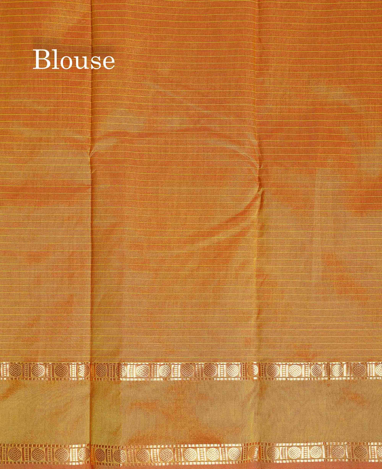 Semi Silk Saree - Orange Colour Body Zari Checks With Butta & Traditional Rettapet Border