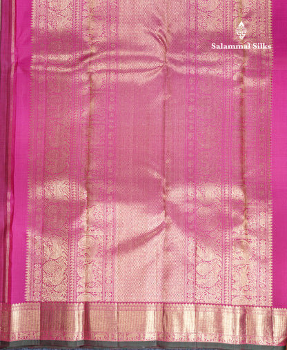 Maroon Pure Kanjivaram Silk Saree Pure Zari with Beautiful Traditional Border
