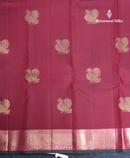 Maroon Pure Kanjivaram Silk Saree Pure Zari with Beautiful Traditional Border