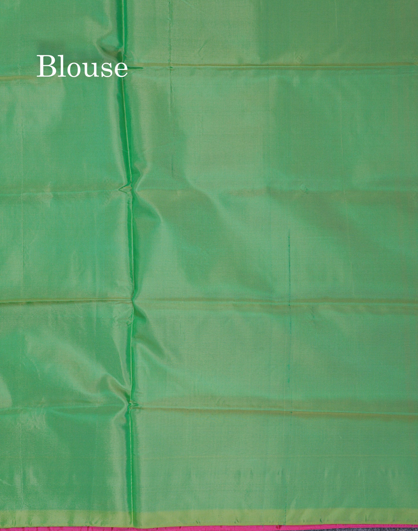Magenta Pink Thread work Buttas Banana Pinth Saree (Vaazhainaar Pattu) With Contrast Parrot Green Blouse
