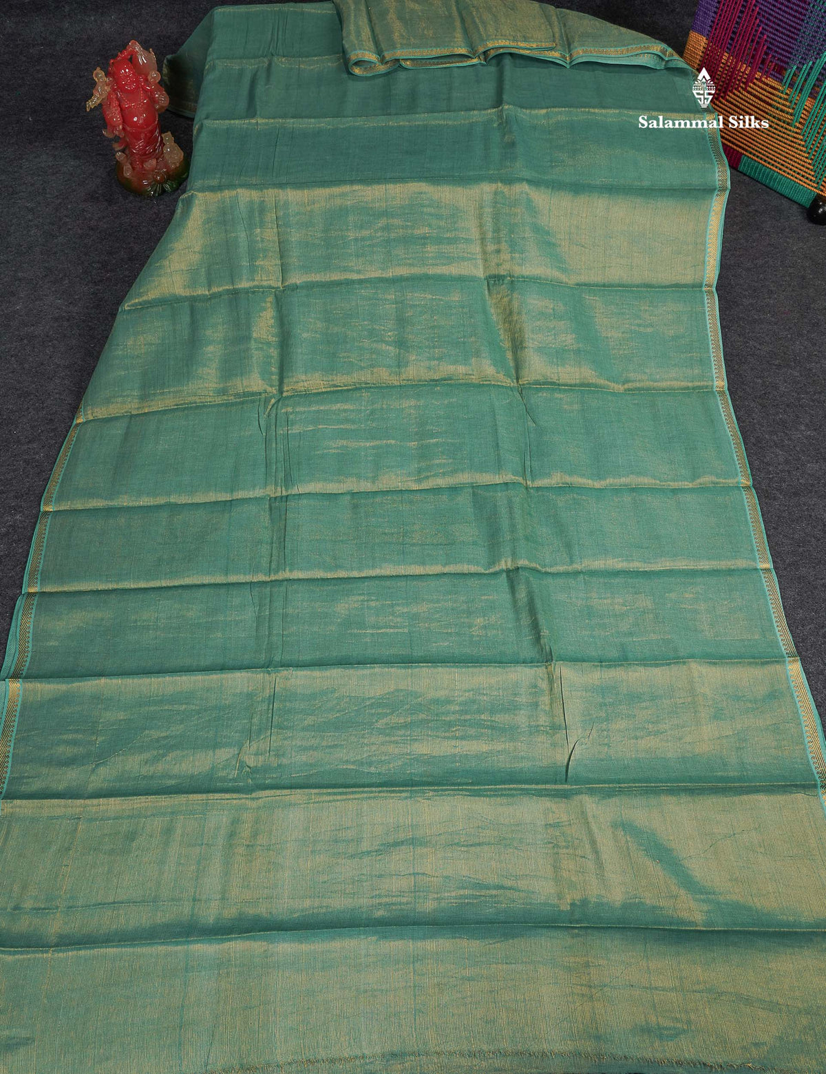 Tissue Sungudi Cotton Saree - Light Rexona Green Colour Body With Blouse