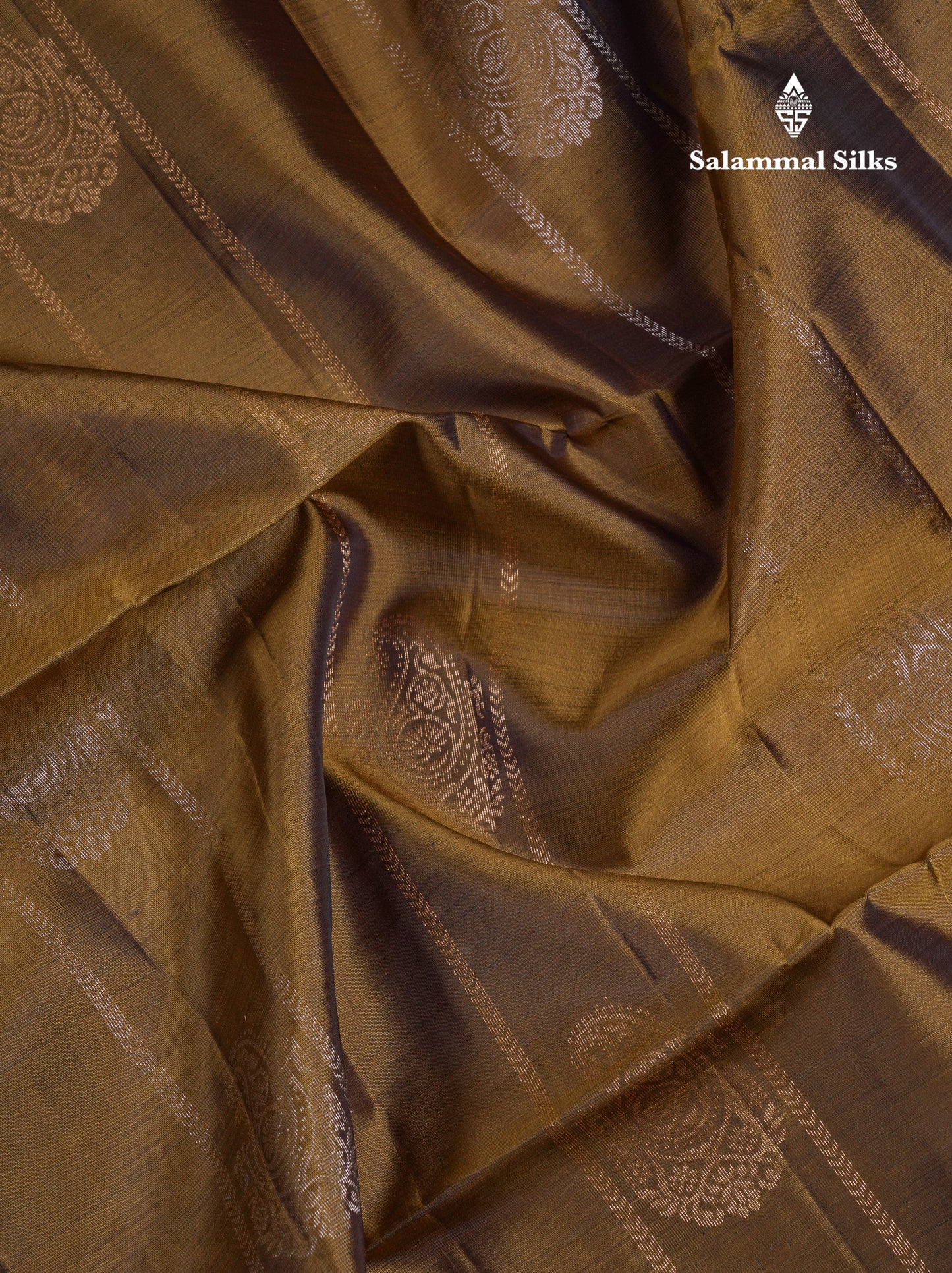 Beautiful Olive Mustard Yellow PureMix Kanjivaram Soft Silk Saree With Contrast Light Black Fancy Border