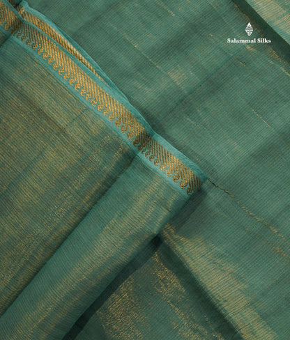 Tissue Sungudi Cotton Saree - Dual Tone Mehandi Green Colour Body With Blouse