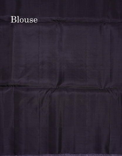 Beautiful Olive Mustard Yellow PureMix Kanjivaram Soft Silk Saree With Contrast Light Black Fancy Border