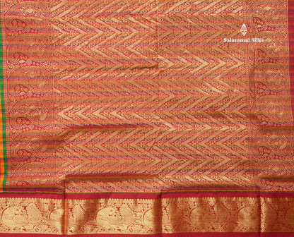 9.5 Yards Semi Silk Saree Multicolour Checks with Contrast Maroon Border