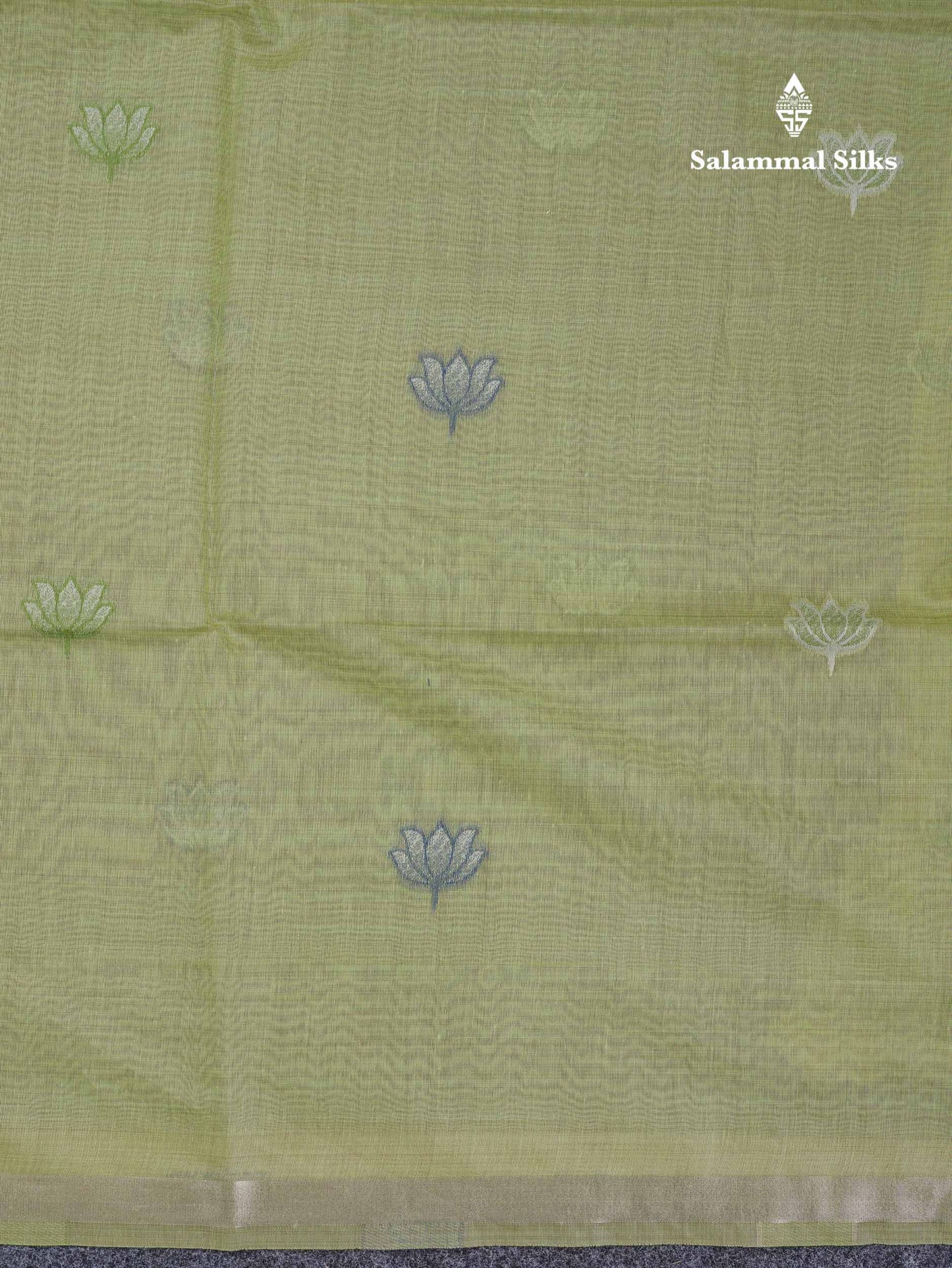 Beautiful Baby Pink Thread Work Buttas Muga Cotton Saree With Small Ribbon Border