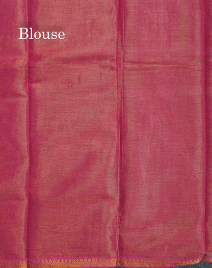Tissue Sungudi Cotton Saree - Dual Tone Mehandi Green Colour Body With Blouse