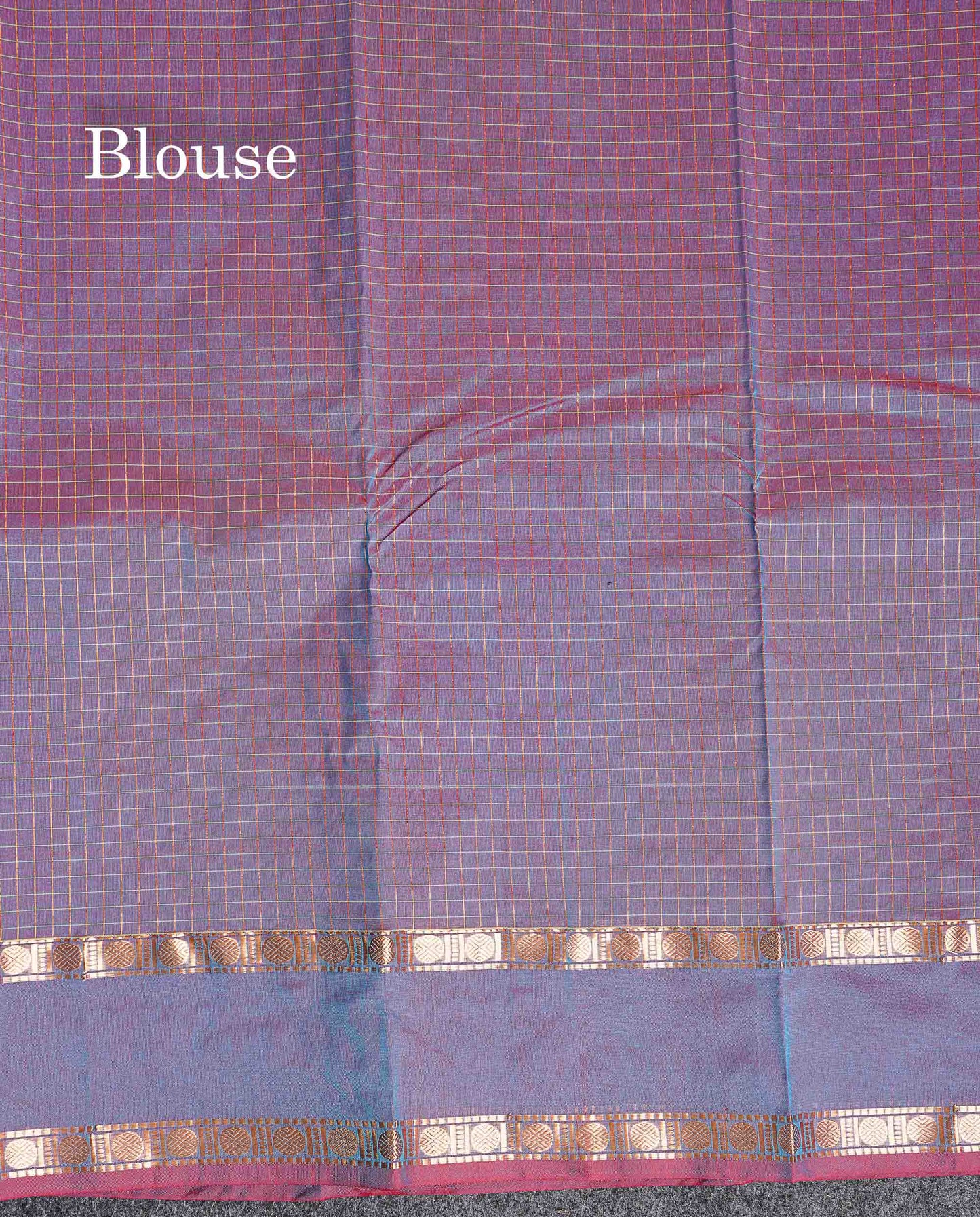 Semi Silk Saree - Orange Colour Body Zari Checks With Butta & Traditional Rettapet Border