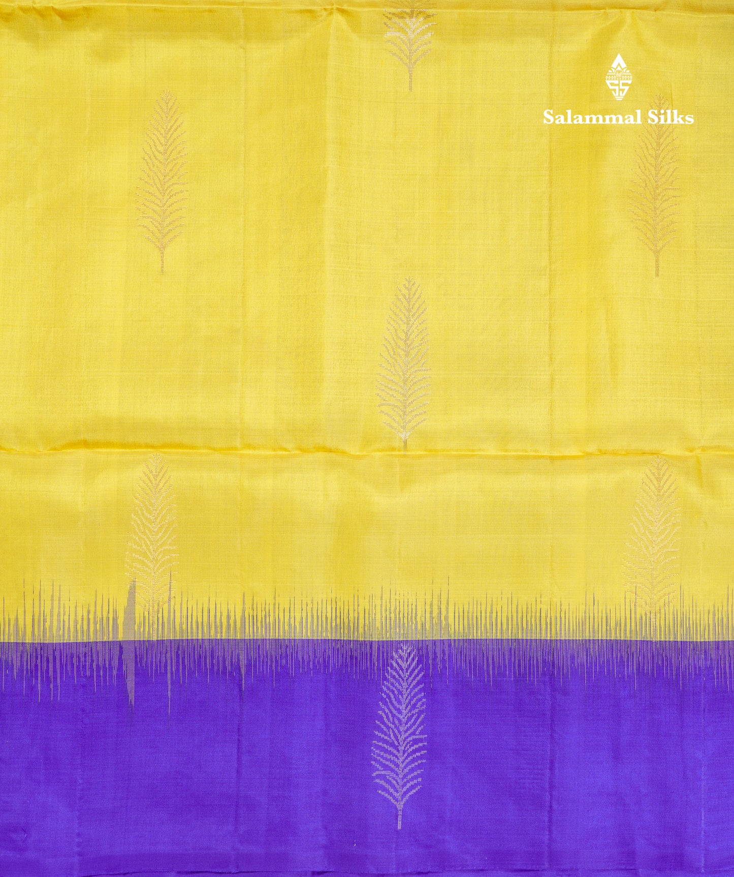 Beautiful Yellow Pure Kanjivaram Soft Silk Saree With Contrast Royal Blue Fancy Border