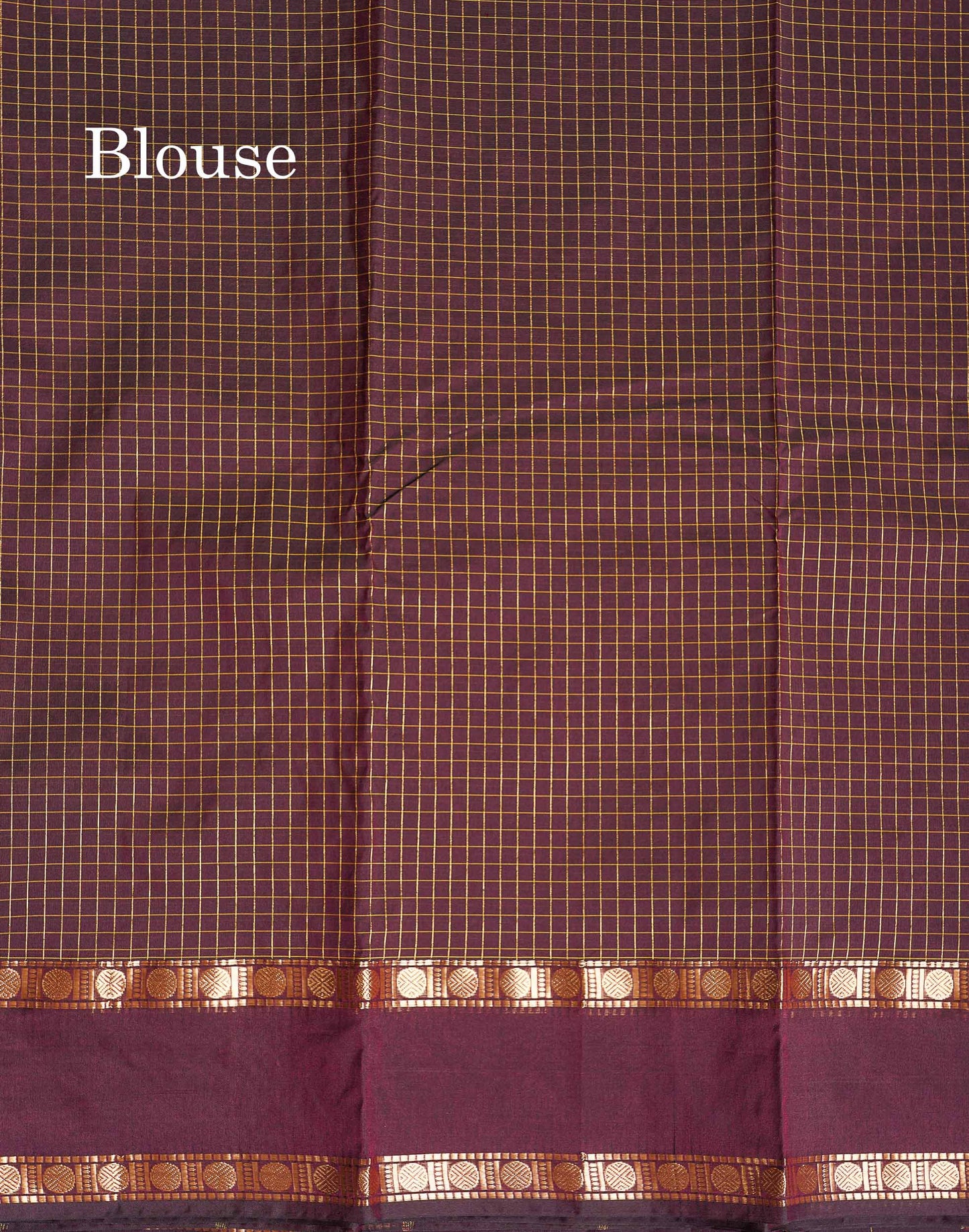 Semi Silk Saree - Orange Colour Body Zari Checks With Butta & Traditional Rettapet Border