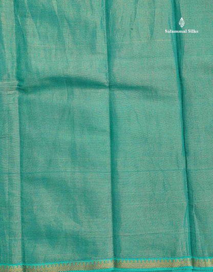 Tissue Sungudi Cotton Saree - Dual Tone Mehandi Green Colour Body With Blouse