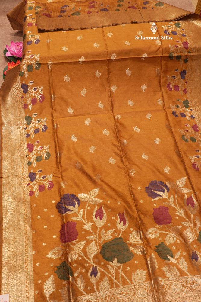 Olive Green Jute Cotton Fancy Saree With Blouse