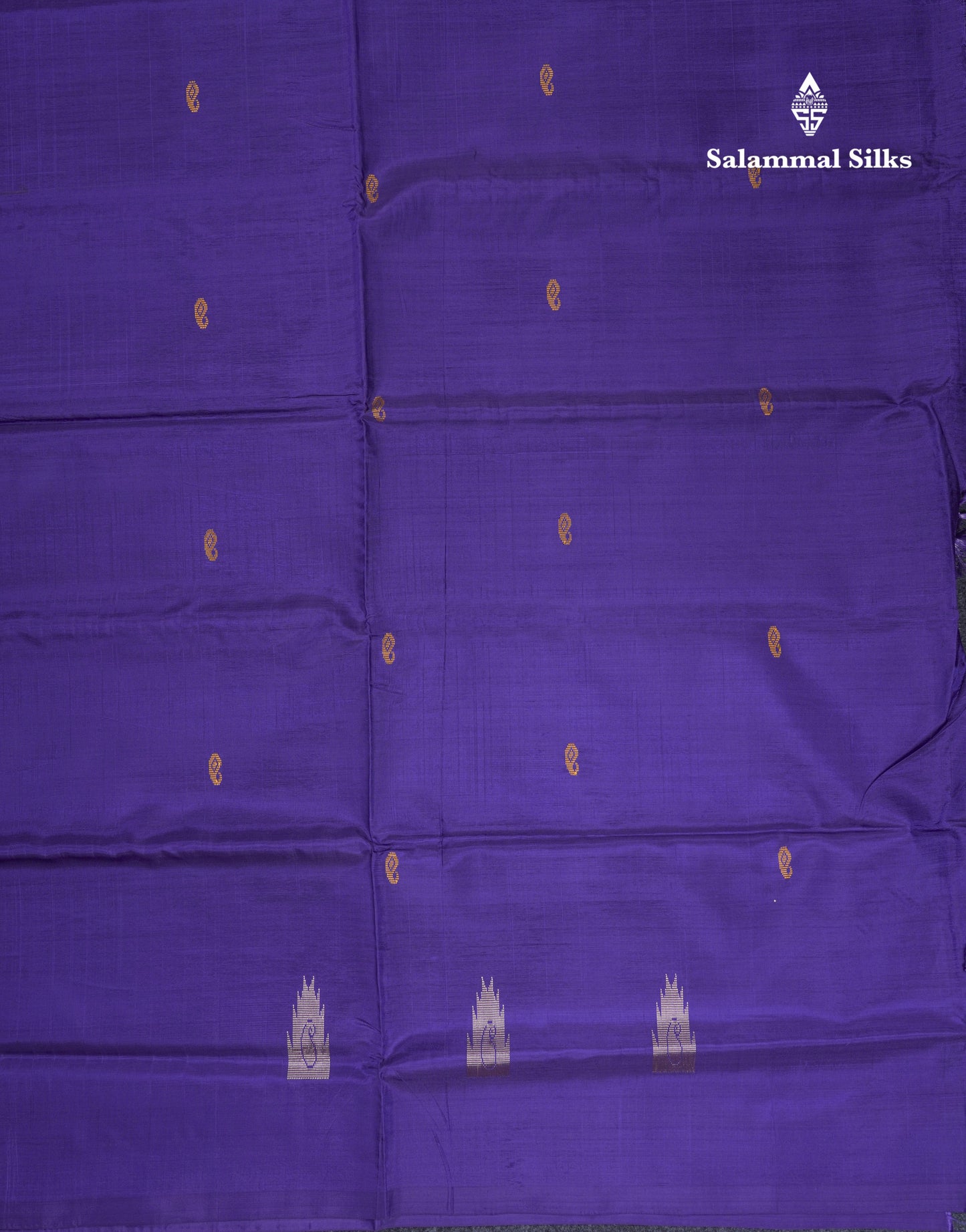 Pinkish Peach Thread work & Lines Buttas Banana Pinth Saree (Vaazhainaar Pattu) With Contrast Violet Blouse