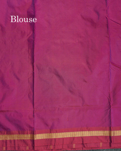 Semi Silk Saree - Orange Colour Body Plain With Small Border | 10 Yards