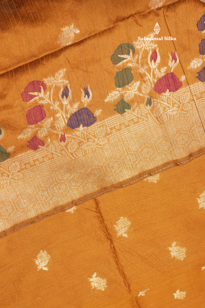 Olive Green Jute Cotton Fancy Saree With Blouse