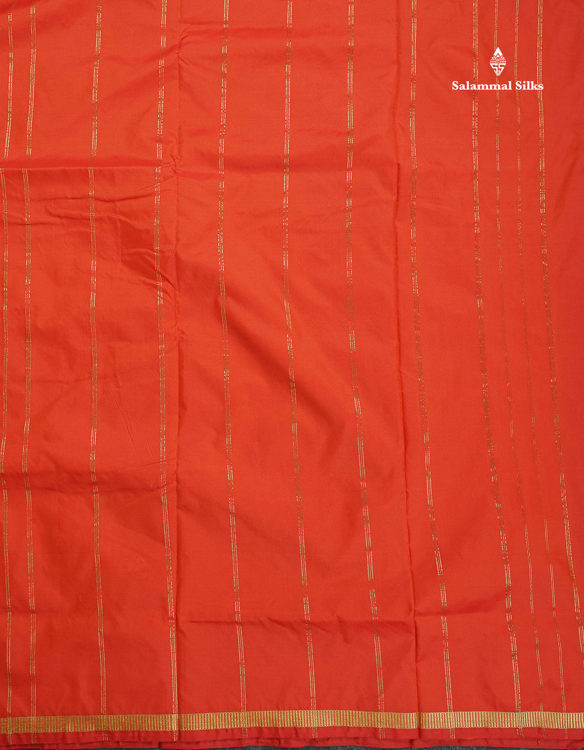 Semi Silk Saree - Orange Colour Body Plain With Small Border | 10 Yards