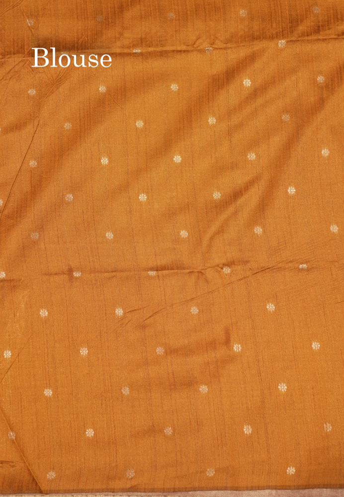 Olive Green Jute Cotton Fancy Saree With Blouse