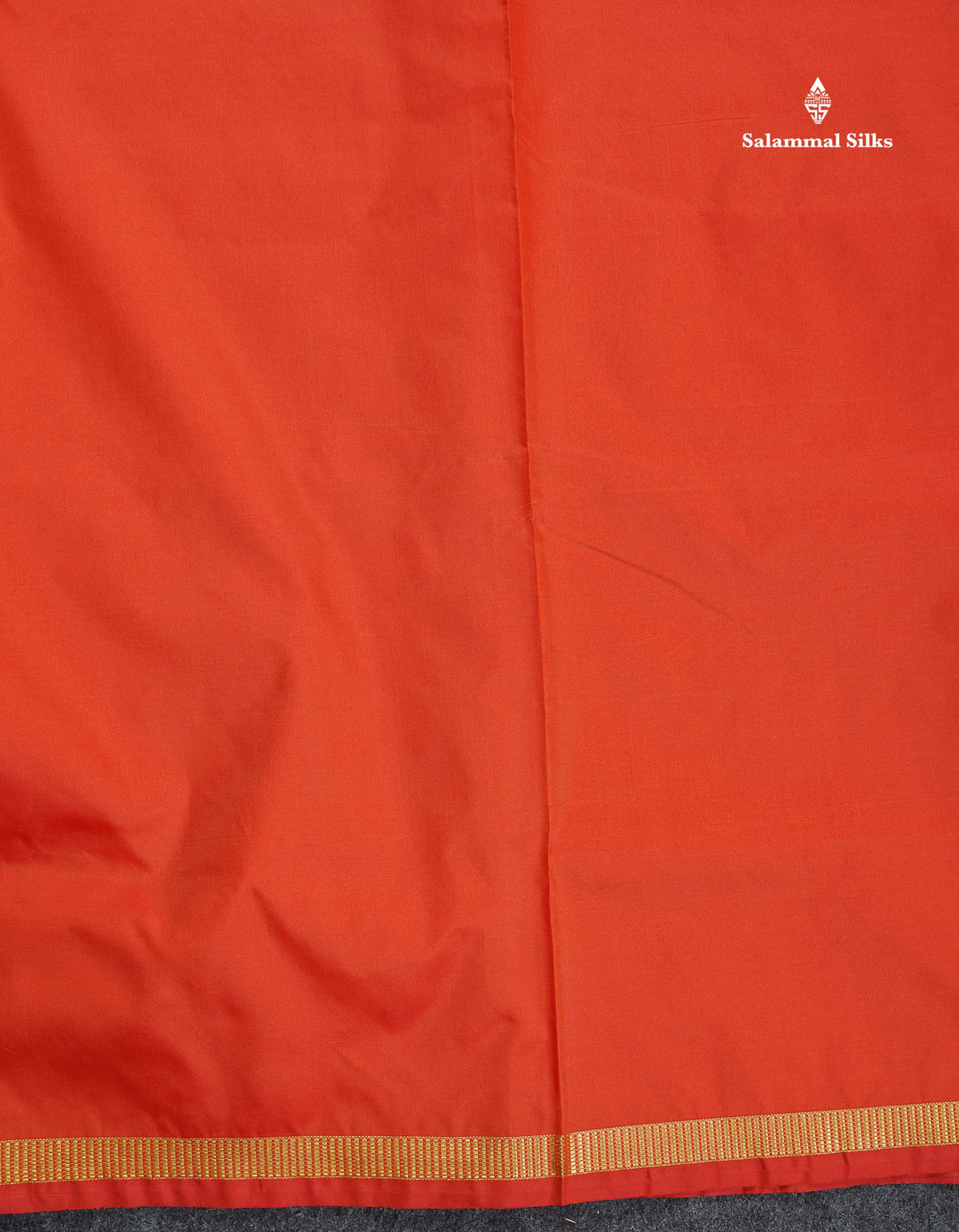 Semi Silk Saree - Orange Colour Body Plain With Small Border | 10 Yards