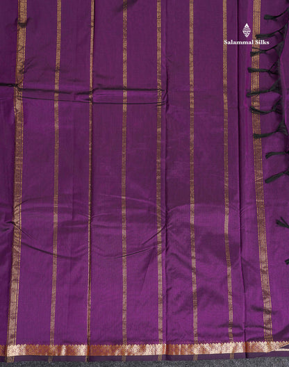 Semi Silk Saree - Maroon Colour Body Zari Butta With Traditional Small Border