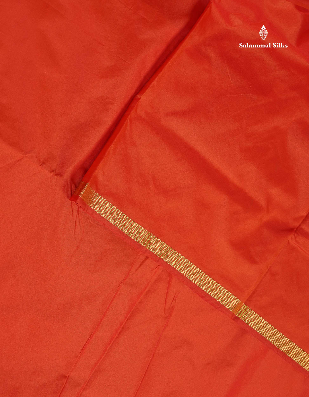 Semi Silk Saree - Orange Colour Body Plain With Small Border | 10 Yards