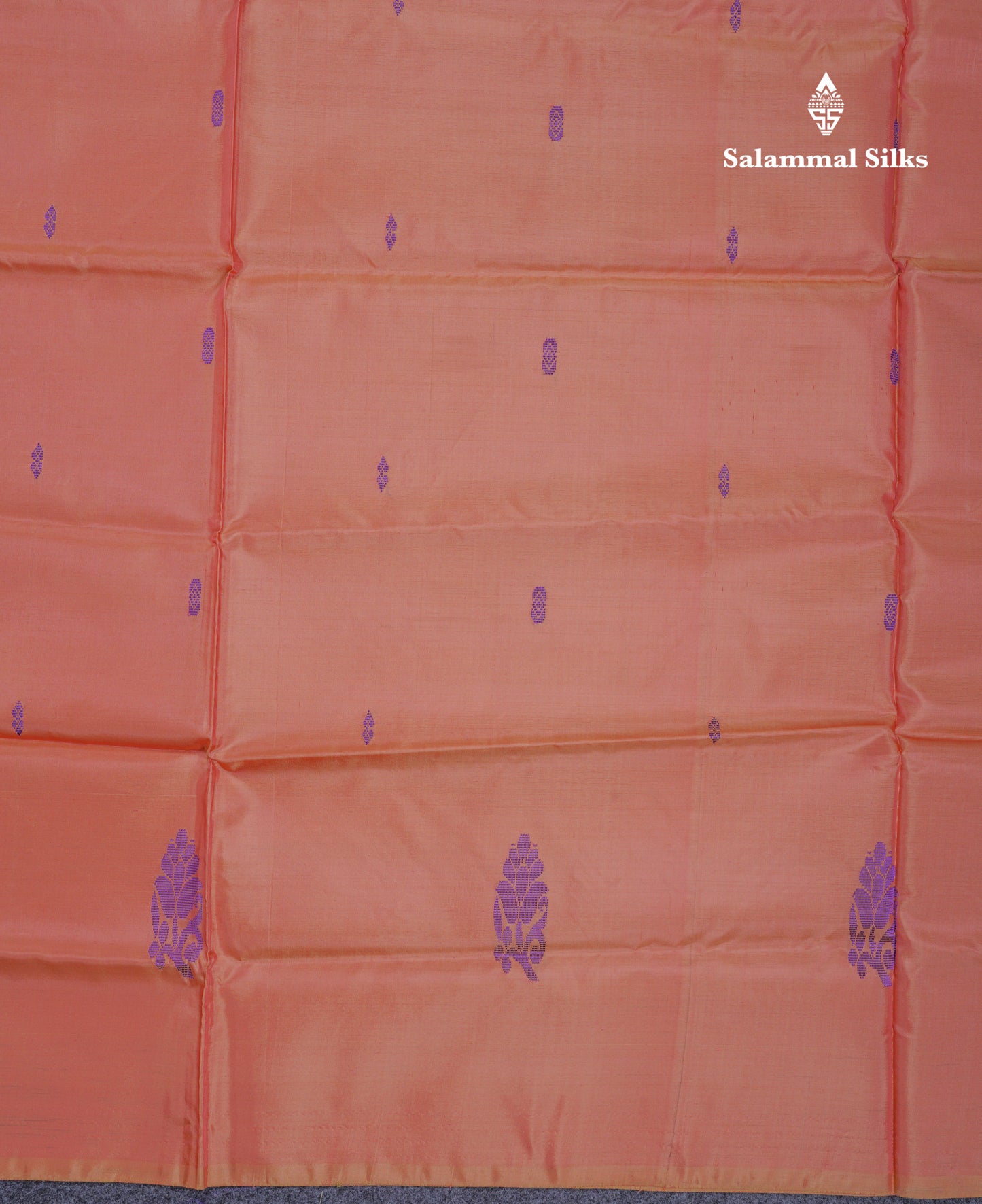 Orange Thread work Buttas Banana Pinth Saree (Vaazhainaar Pattu) With Contrast Bottle Green Blouse