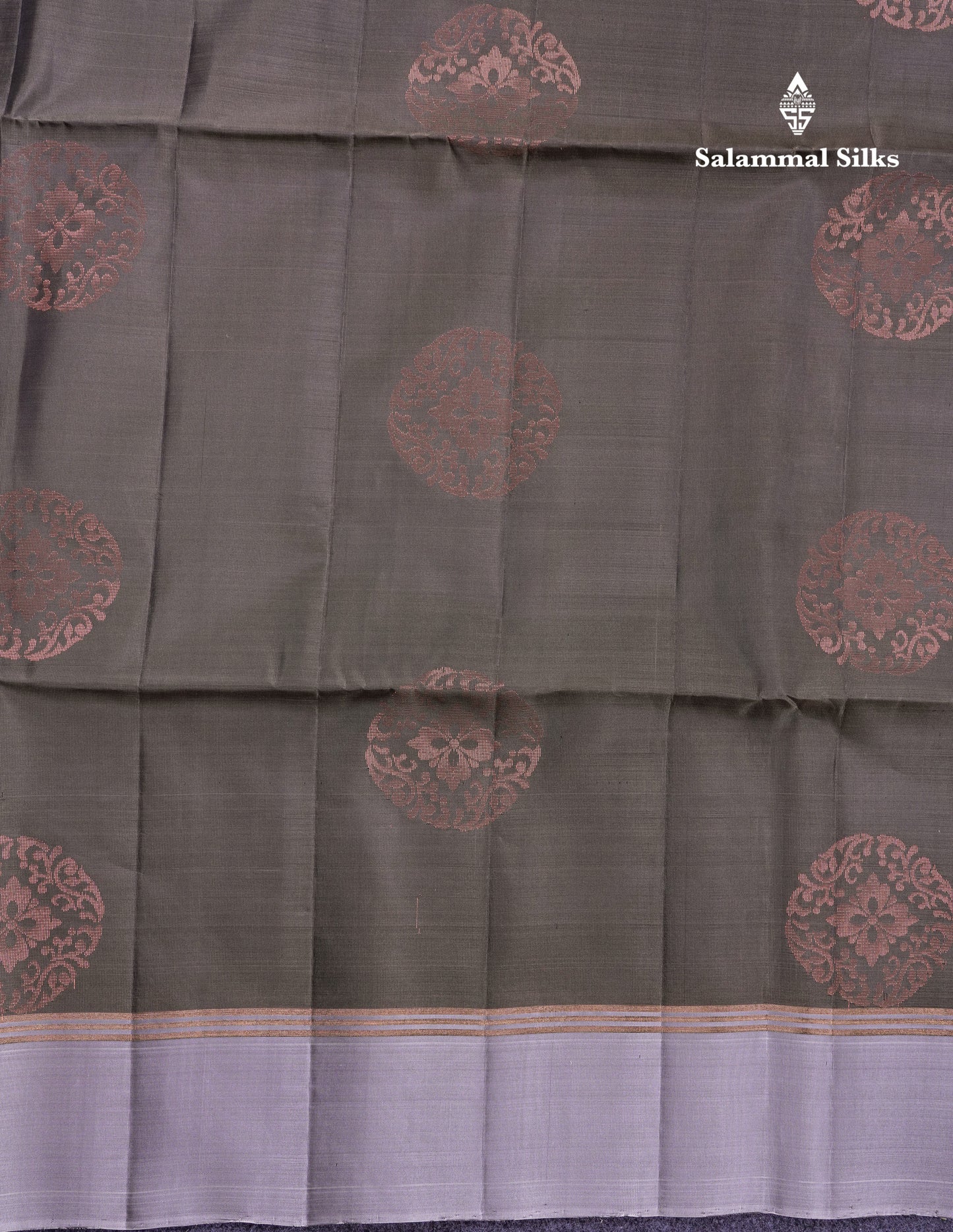 Beautiful Elephant Grey PureMix Kanjivaram Soft Silk Saree With Contrast Light Grey Fancy Border