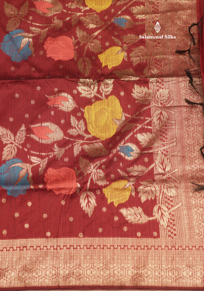 Olive Green Jute Cotton Fancy Saree With Blouse