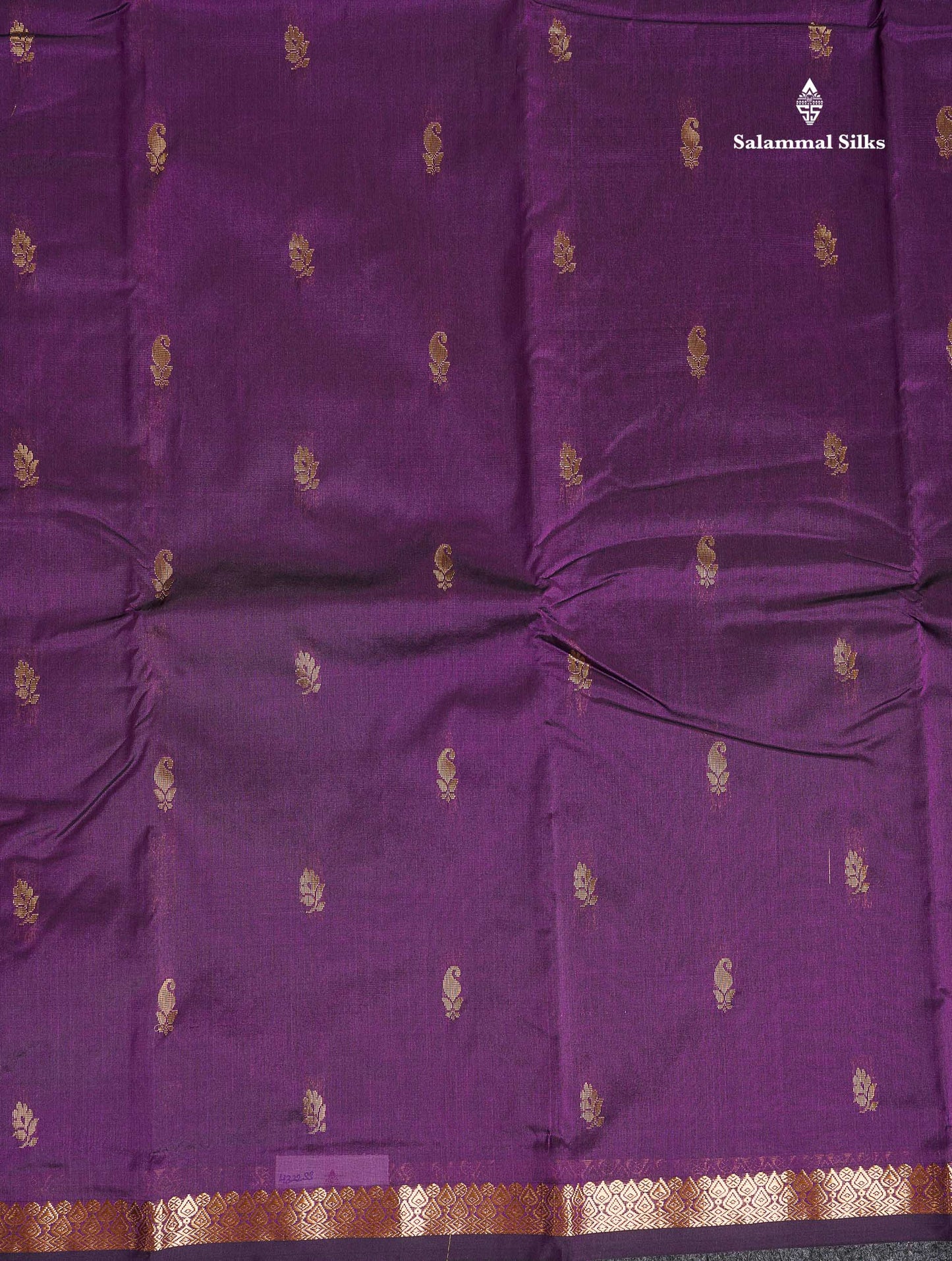 Semi Silk Saree - Maroon Colour Body Zari Butta With Traditional Small Border