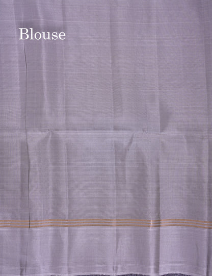 Beautiful Elephant Grey PureMix Kanjivaram Soft Silk Saree With Contrast Light Grey Fancy Border