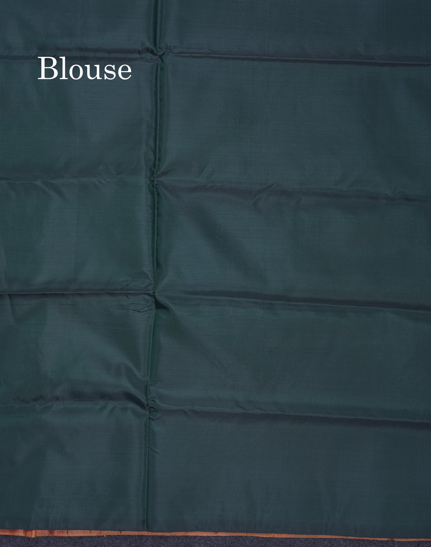 Orange Thread work Buttas Banana Pinth Saree (Vaazhainaar Pattu) With Contrast Bottle Green Blouse