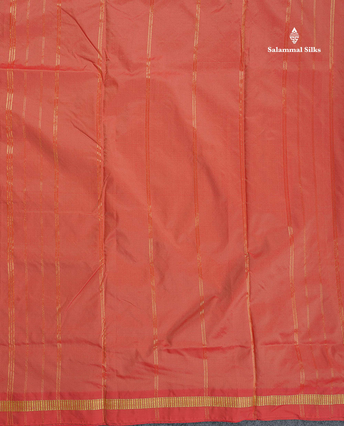 Semi Silk Saree - Orange Colour Body Plain With Small Border | 10 Yards