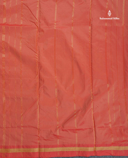 Semi Silk Saree - Orange Colour Body Plain With Small Border | 10 Yards