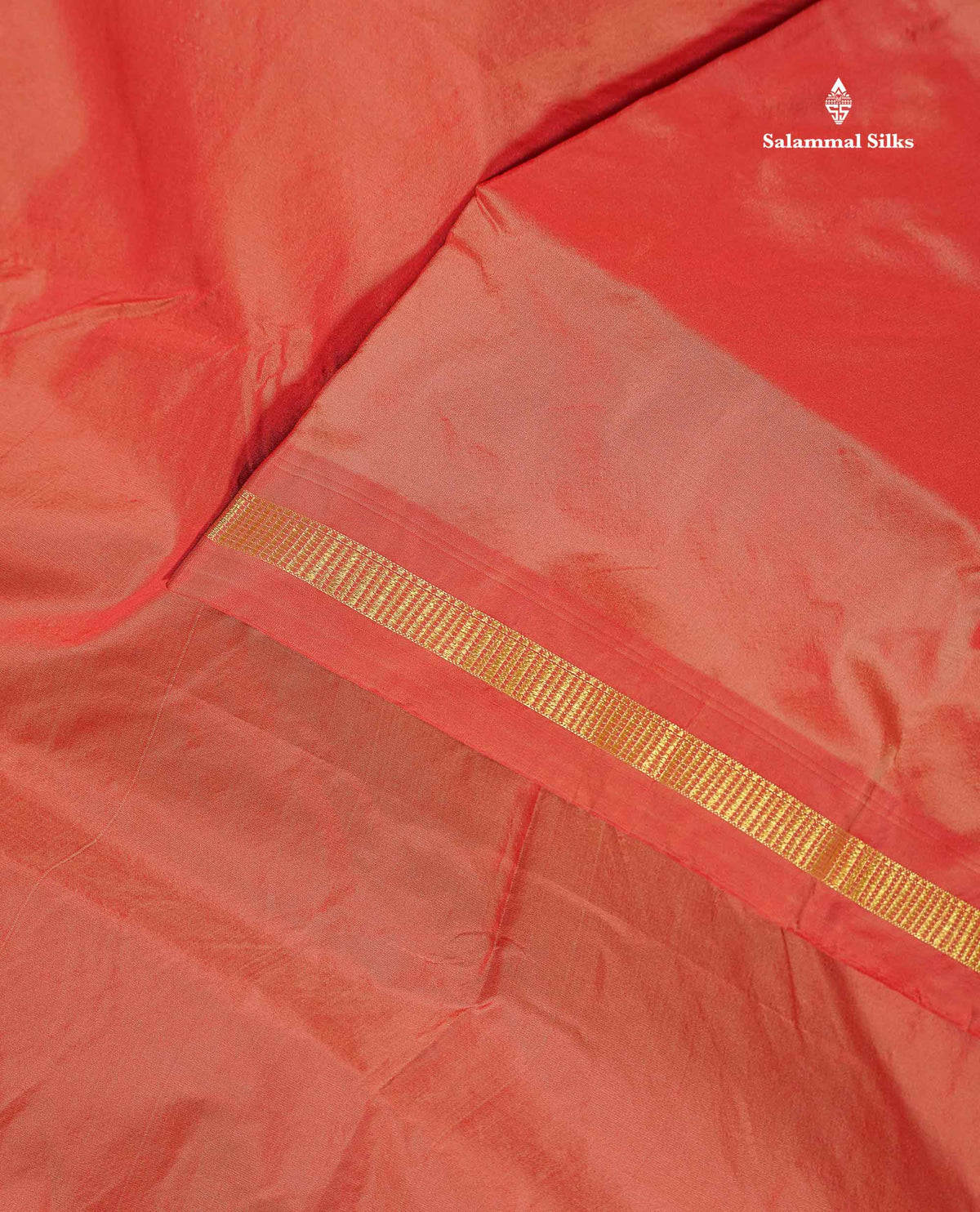 Semi Silk Saree - Orange Colour Body Plain With Small Border | 10 Yards