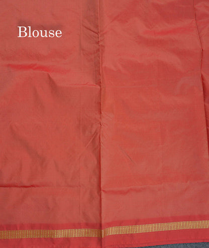 Semi Silk Saree - Orange Colour Body Plain With Small Border | 10 Yards