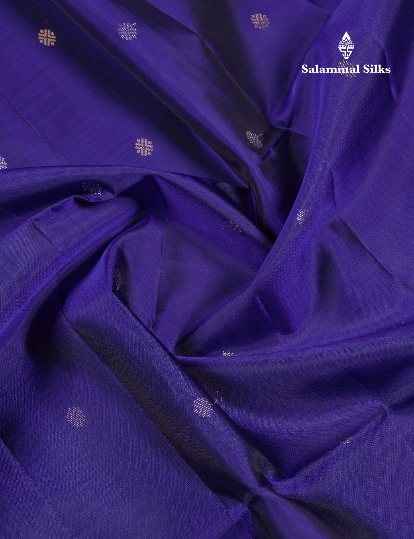 Beautiful Navy Blue PureMix Kanjivaram Soft Silk Saree With Contrast Light Brown Blouse