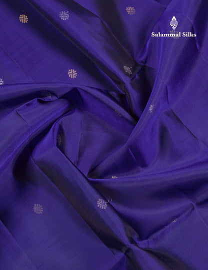 Beautiful Navy Blue PureMix Kanjivaram Soft Silk Saree With Contrast Light Brown Blouse