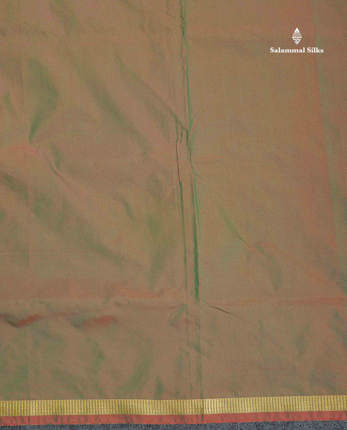 Semi Silk Saree - Dual Tone Olive Green Colour Body Plain With Small Border | 11 Yards