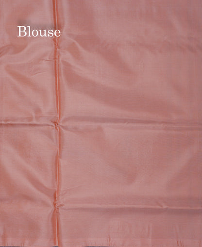 Dual Tone Violet Thread work Buttas Banana Pinth Saree (Vaazhainaar Pattu) With Contrast Chocolate Blouse