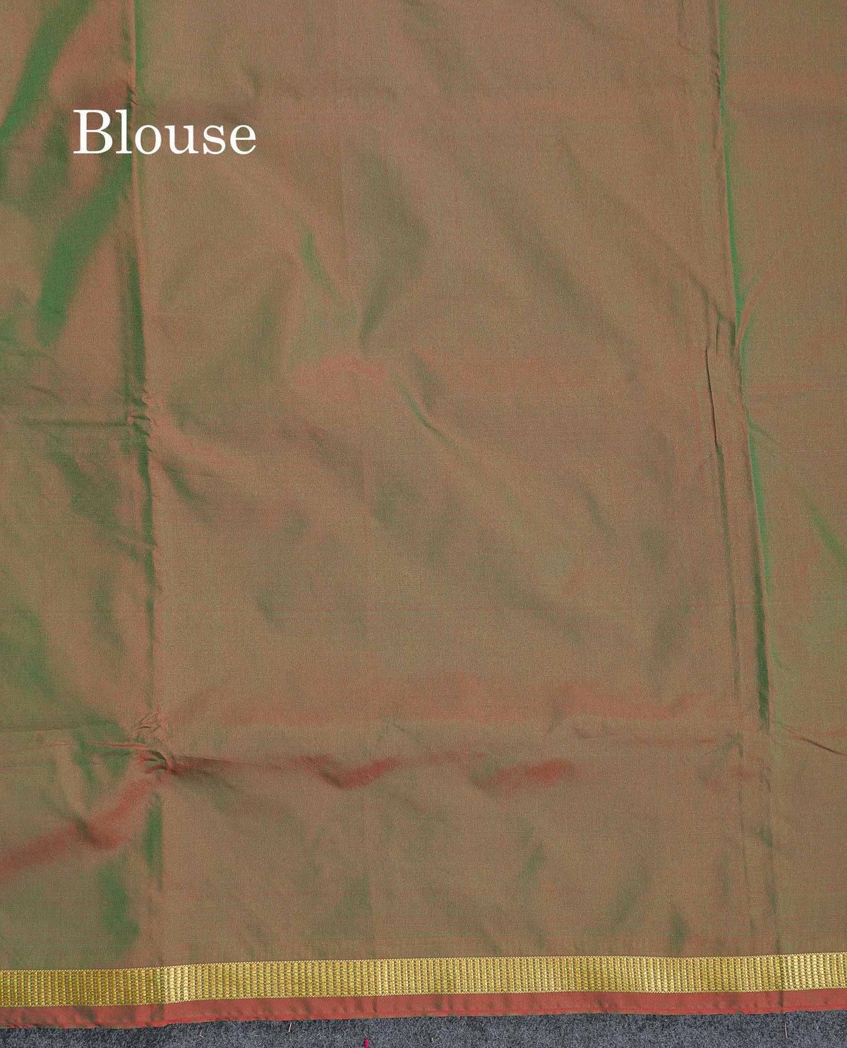 Semi Silk Saree - Dual Tone Olive Green Colour Body Plain With Small Border | 11 Yards