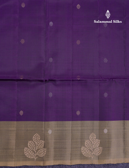 Beautiful Dual Tone Peacock Blue PureMix Kanjivaram Soft Silk Saree With Contrast Light Violet Blouse