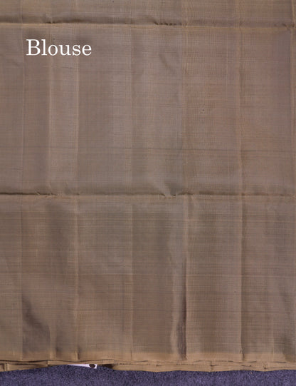 Beautiful Dual Tone Peacock Blue PureMix Kanjivaram Soft Silk Saree With Contrast Light Violet Blouse