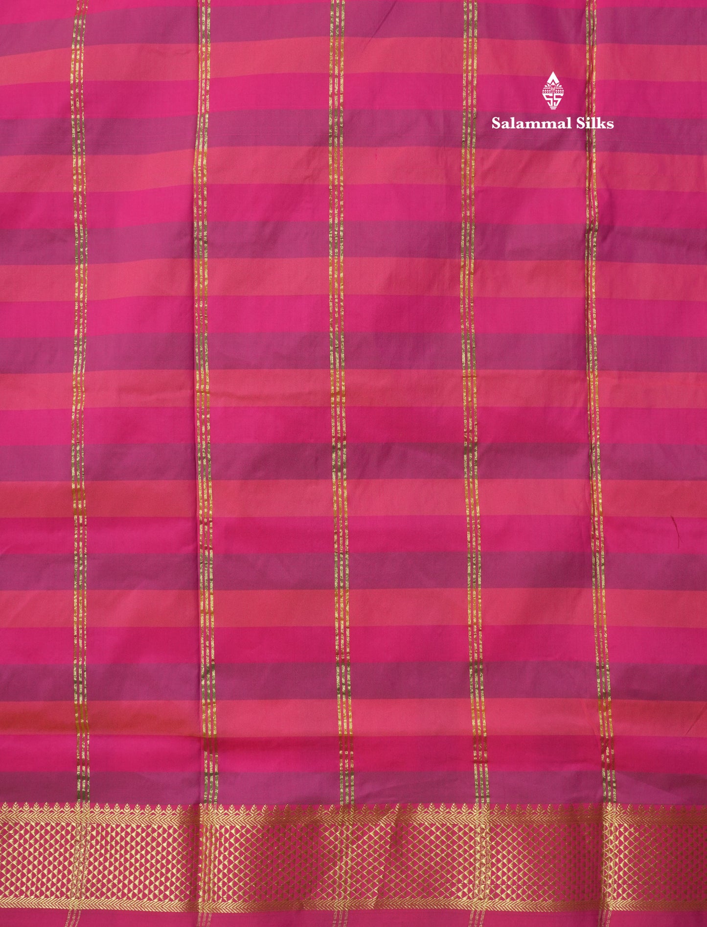 9.5 Yards Semi Silk Saree Multicolour Checks with Self Border