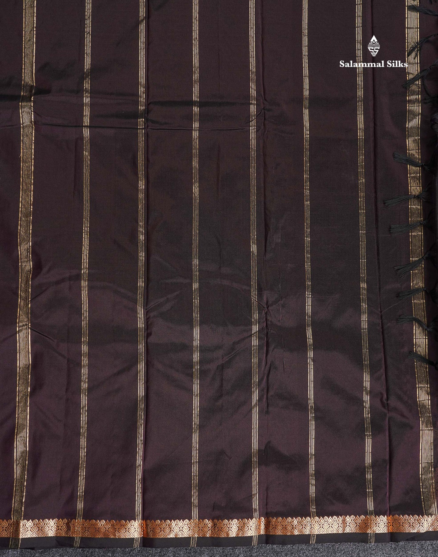 Semi Silk Saree - Maroon Colour Body Zari Butta With Traditional Small Border